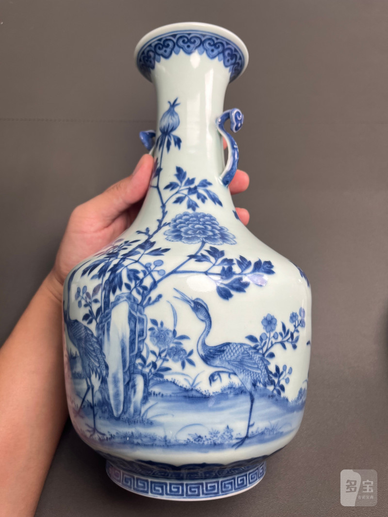 清道光  御制青花六合同春如意耳尊 - 图8